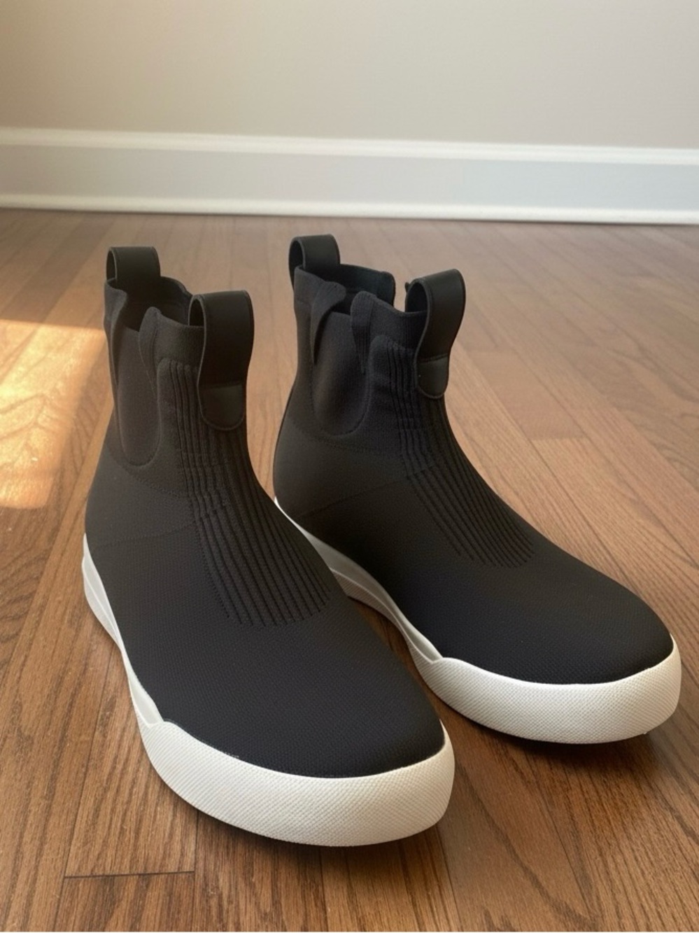 Vessi Black Weekend Chelsea High-Top Slip-On Sneakers with White Sole